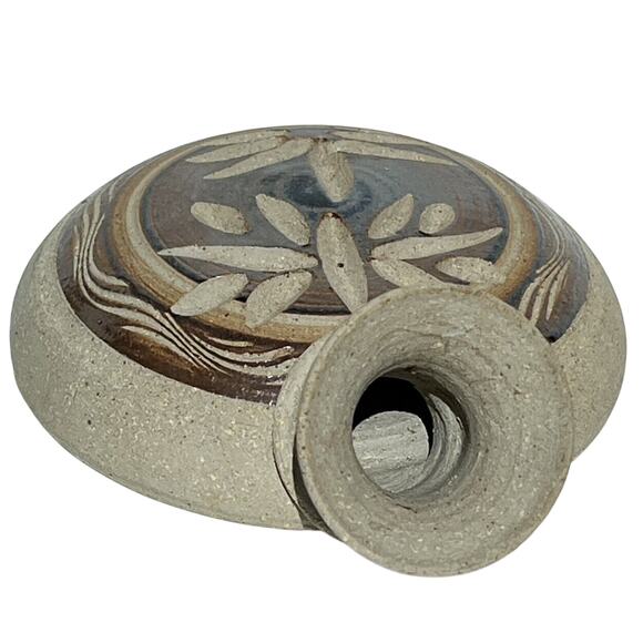 Handmade Flat Bottom Stoneware Vase Signed Mexican‎ Southwestern Earthy Natural - Picture 3 of 13